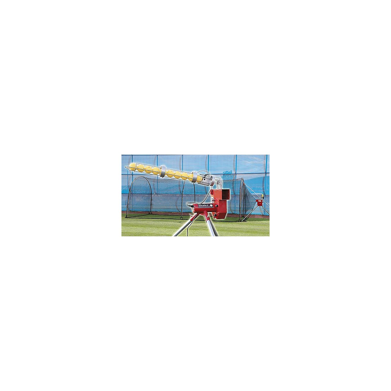 Trend Sports Heater Baseball Pitching Machine and Xtender 24 Home Batting Cage                                                   - view number 1