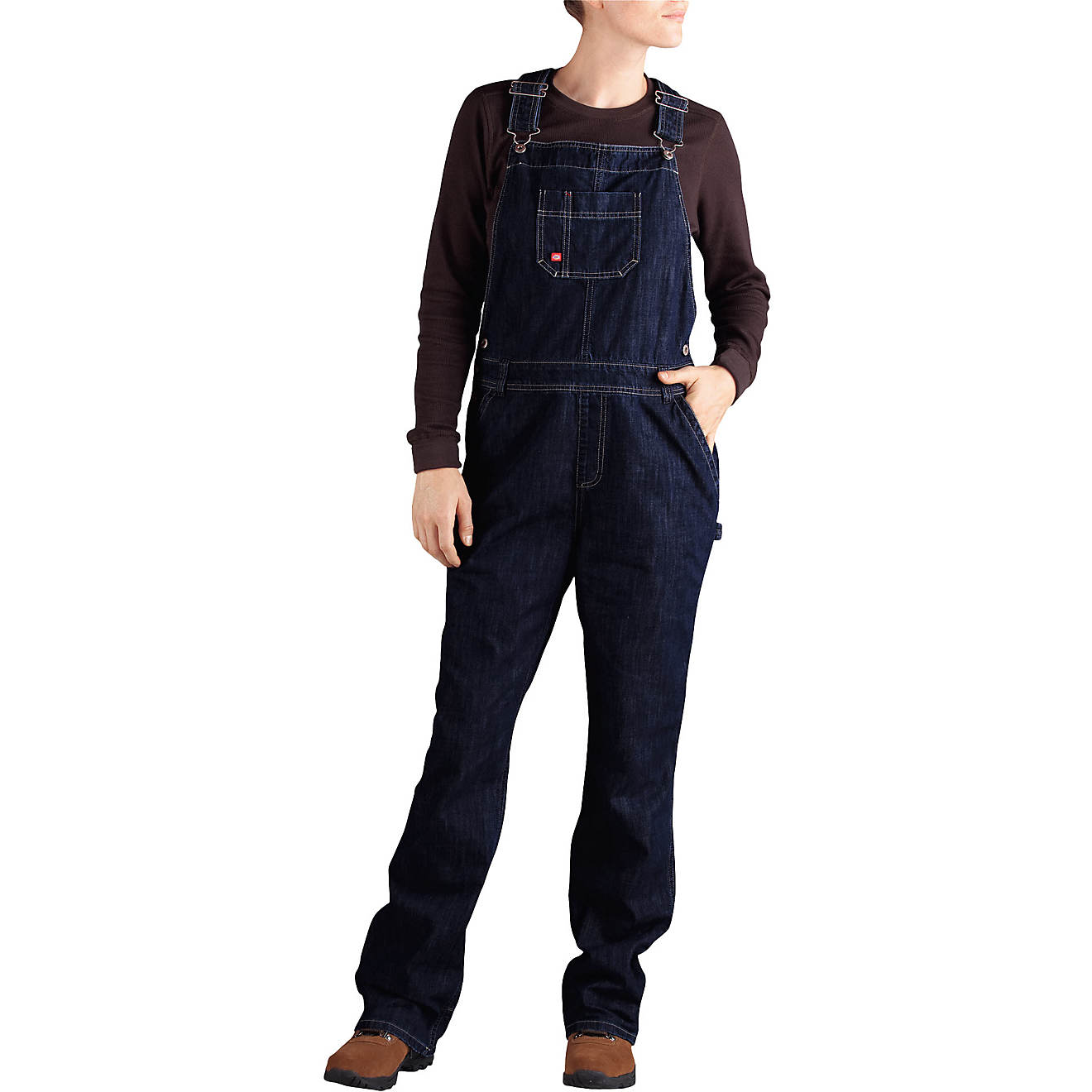 Dickies Women's Relaxed Fit Straight Leg Bib Overalls                                                                            - view number 1