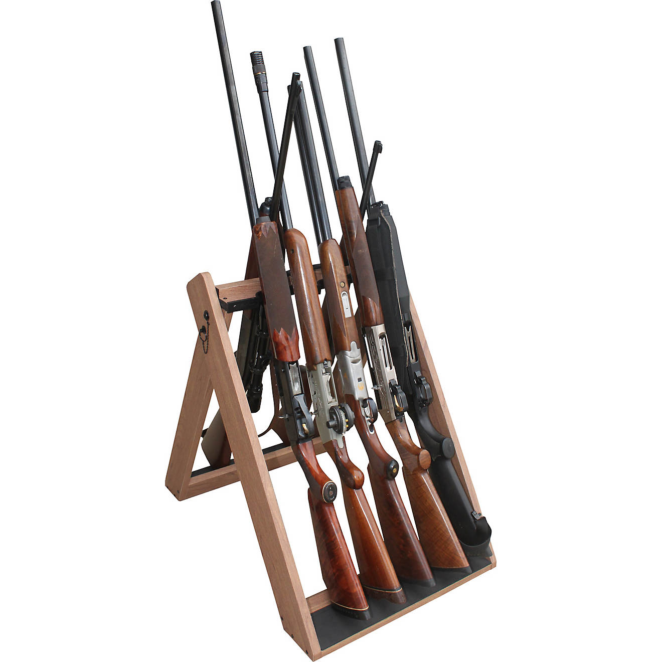 Traditional Pine Wooden Vertical 12 Place Gun Rack Rifle Shotgun Storage Display 