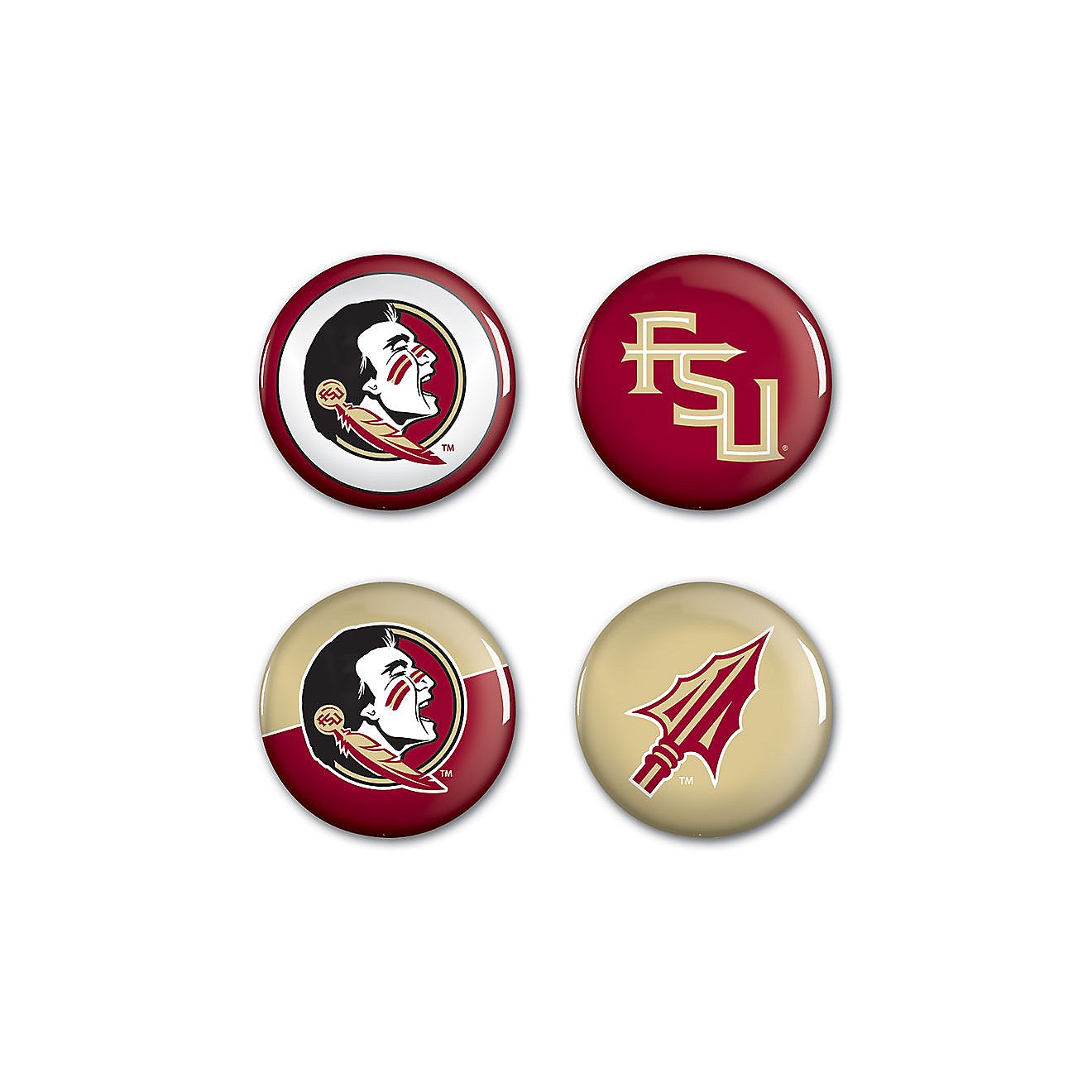 WinCraft Florida State University Buttons 4-Pack                                                                                 - view number 1