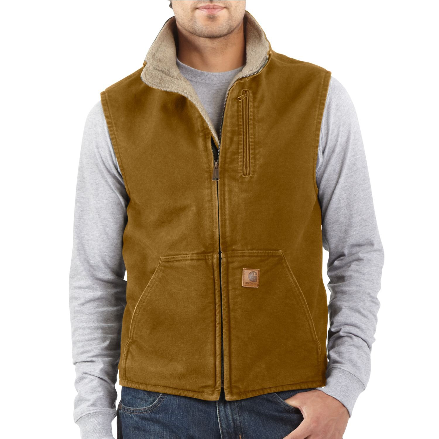 Download Carhartt Men's Sandstone Mock Neck Vest | Academy