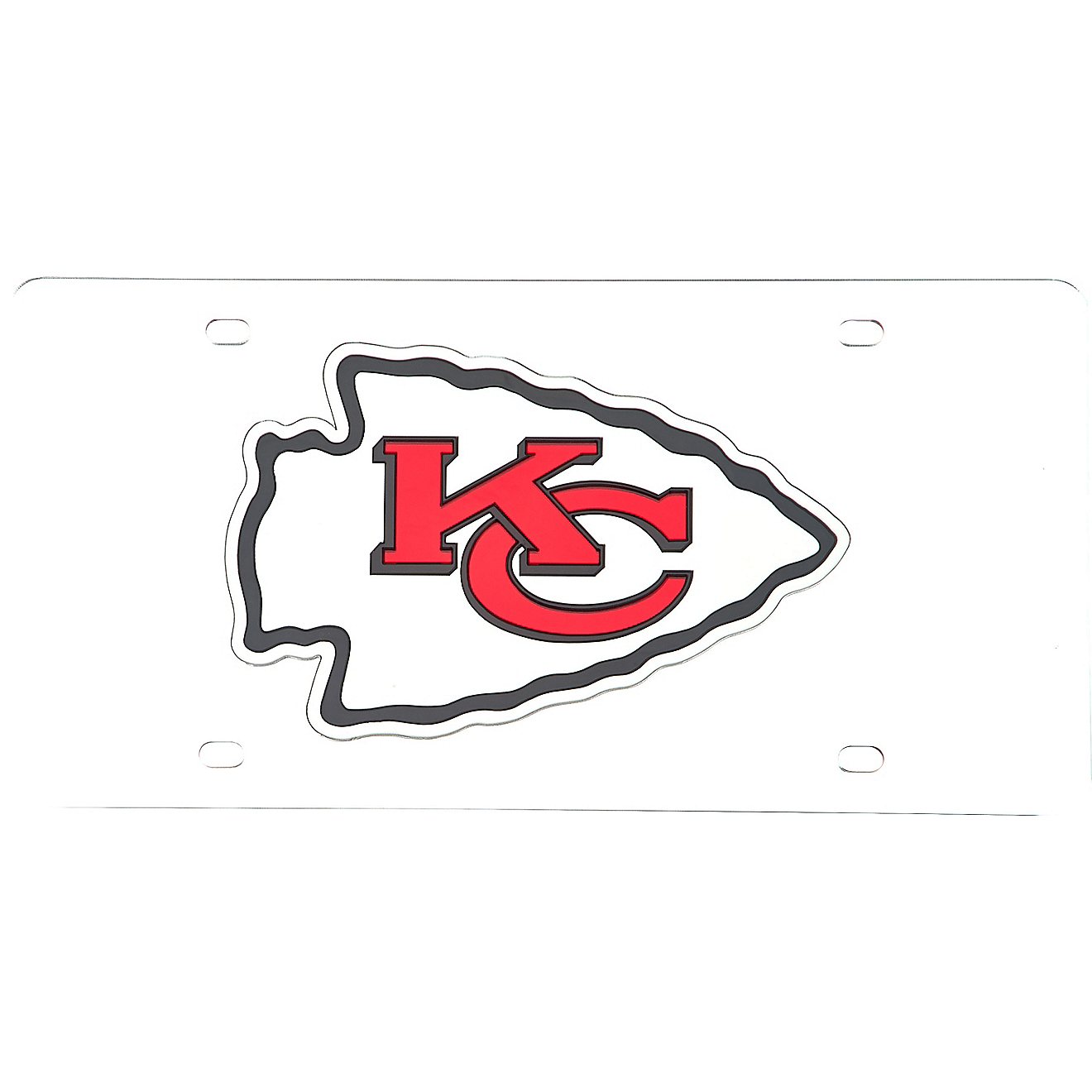 Stockdale Kansas City Chiefs Mirror Logo License Plate                                                                           - view number 1