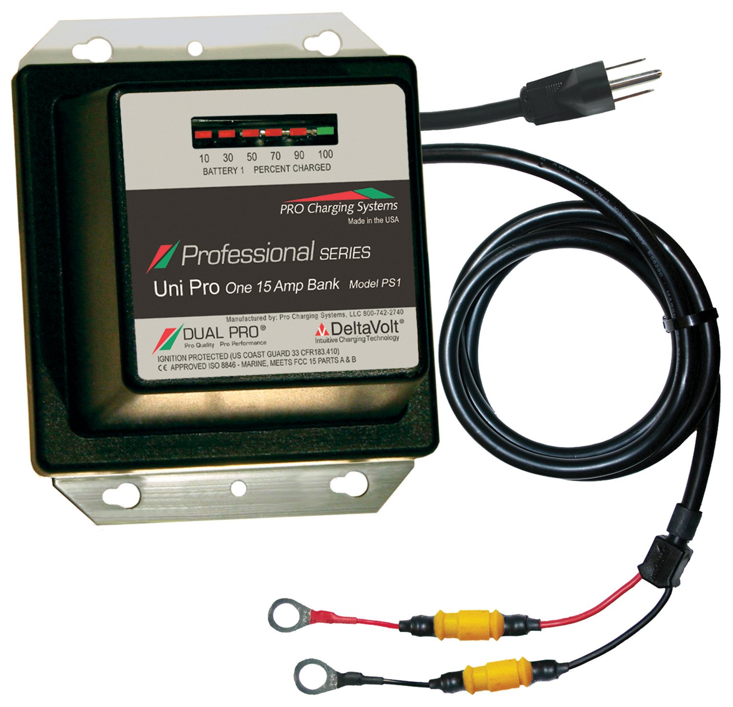 Dual Pro Professional Series 15amp 1-Bank On-Board Charger | Academy