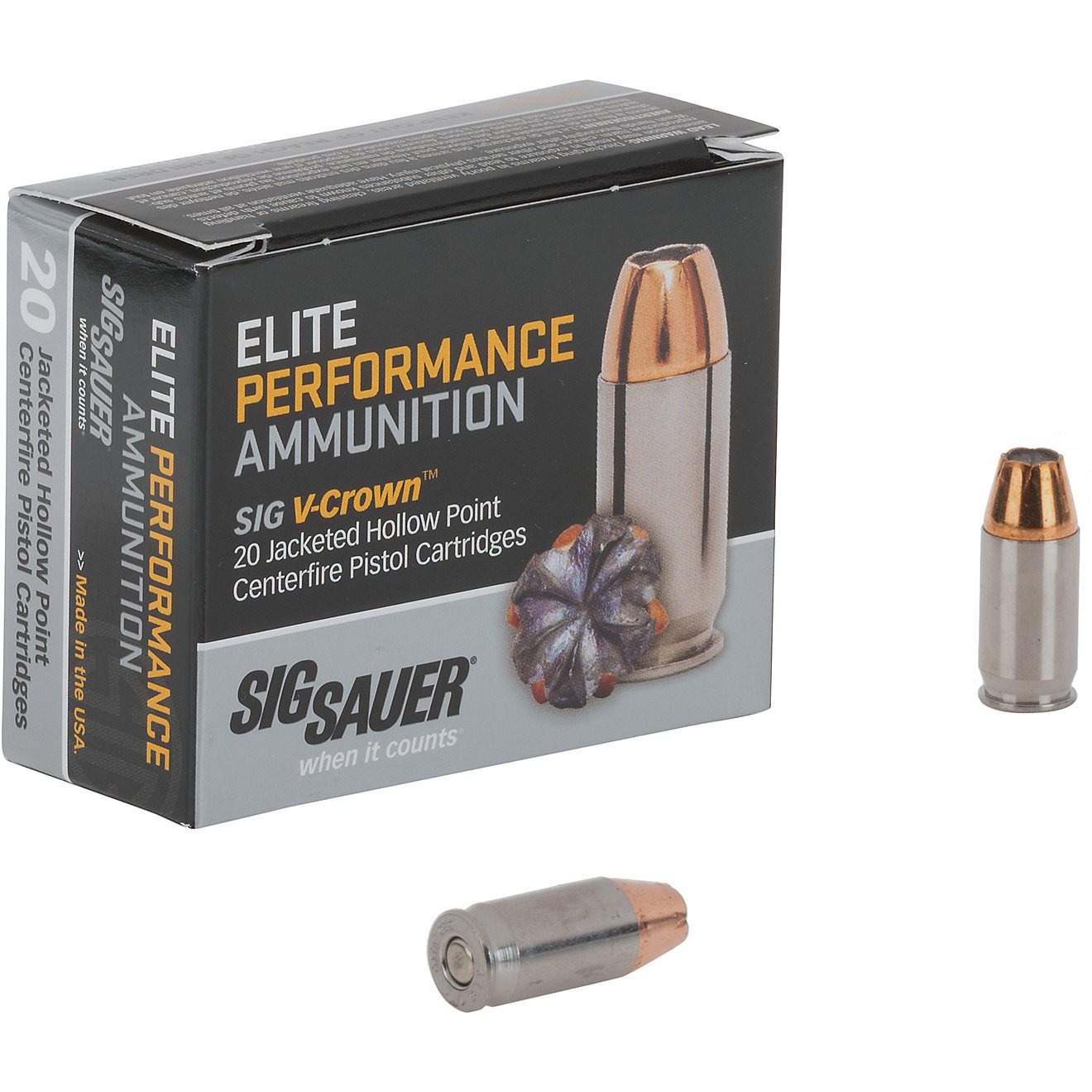 SIG SAUER Elite V-Crown .380 ACP 90-Grain Centerfire Ammunition - 20 Rounds                                                      - view number 1