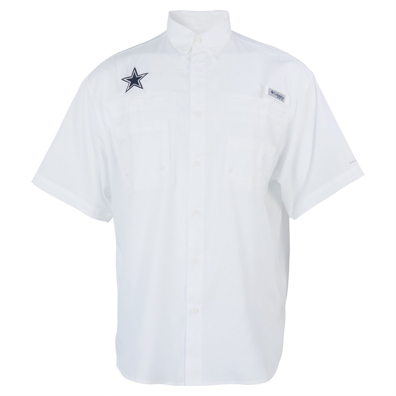 columbia sportswear men's dallas cowboys pfg tamiami fishing shirt