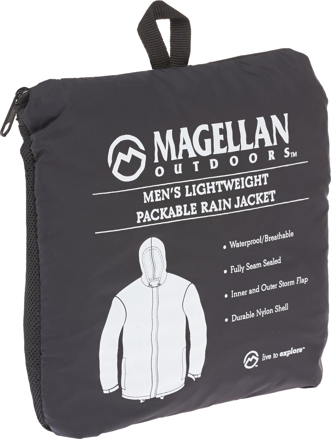 Magellan Outdoors Men's Packable Rain Jacket Academy