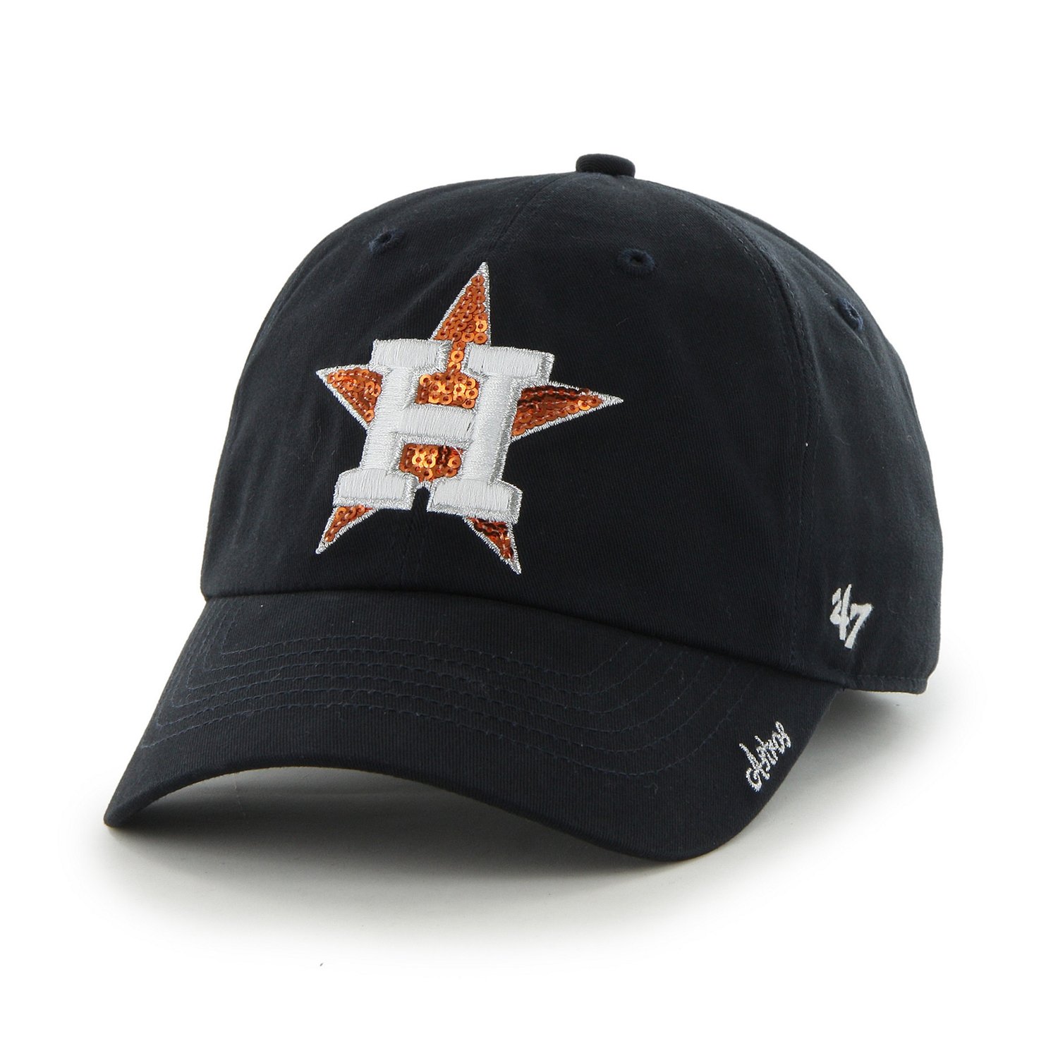'47 Women's Houston Astros Sparkle Team Color Cleanup Cap Academy