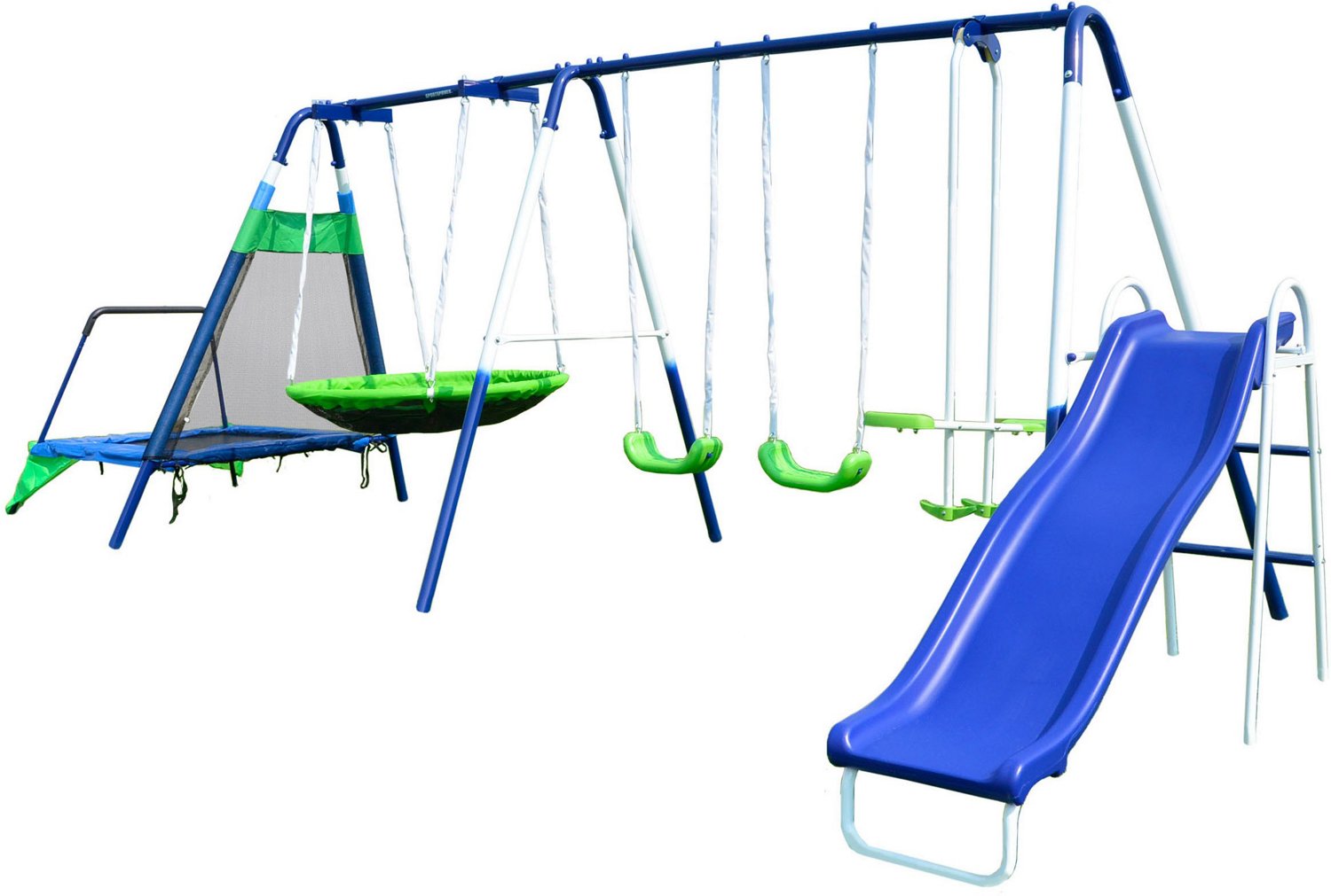 sportspower outdoor playset with saucer swing