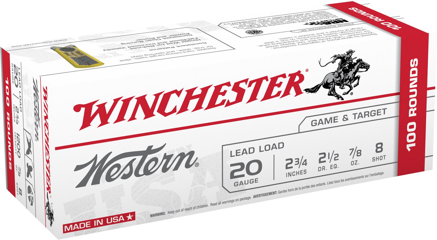 Winchester Western Target and Field Load 20 Gauge 8 Shotshells Academy