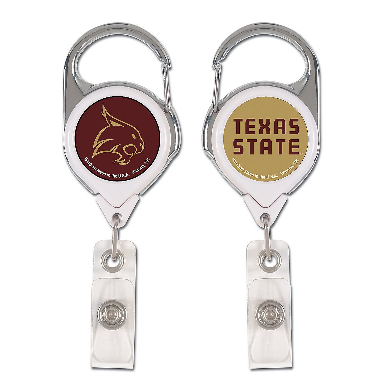 WinCraft Texas State University 2-Sided Retractable Premium Badge Holder                                                         - view number 1