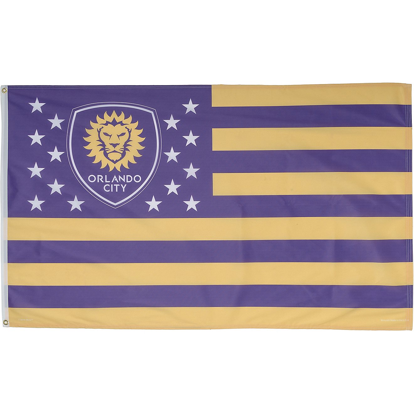 WinCraft Orlando City SC 3'H x 5'W Deluxe Stars and Stripes Flag                                                                 - view number 1