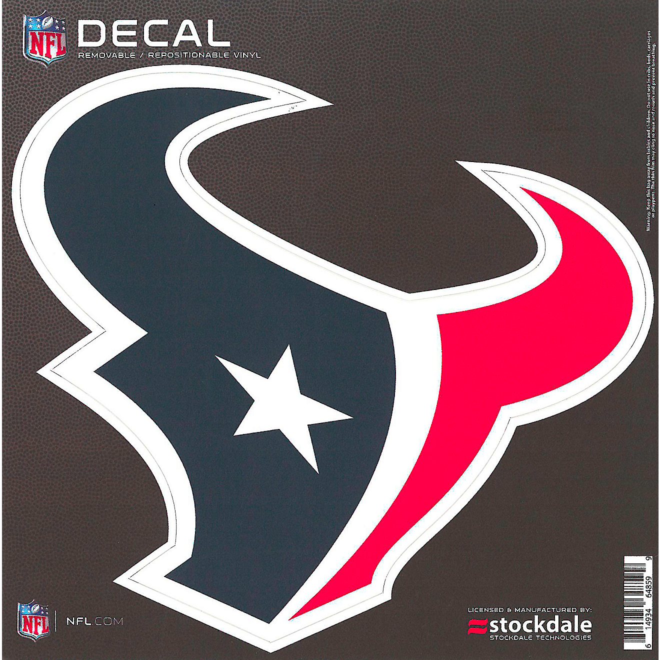 Stockdale Houston Texans 6" x 6" Decal                                                                                           - view number 1