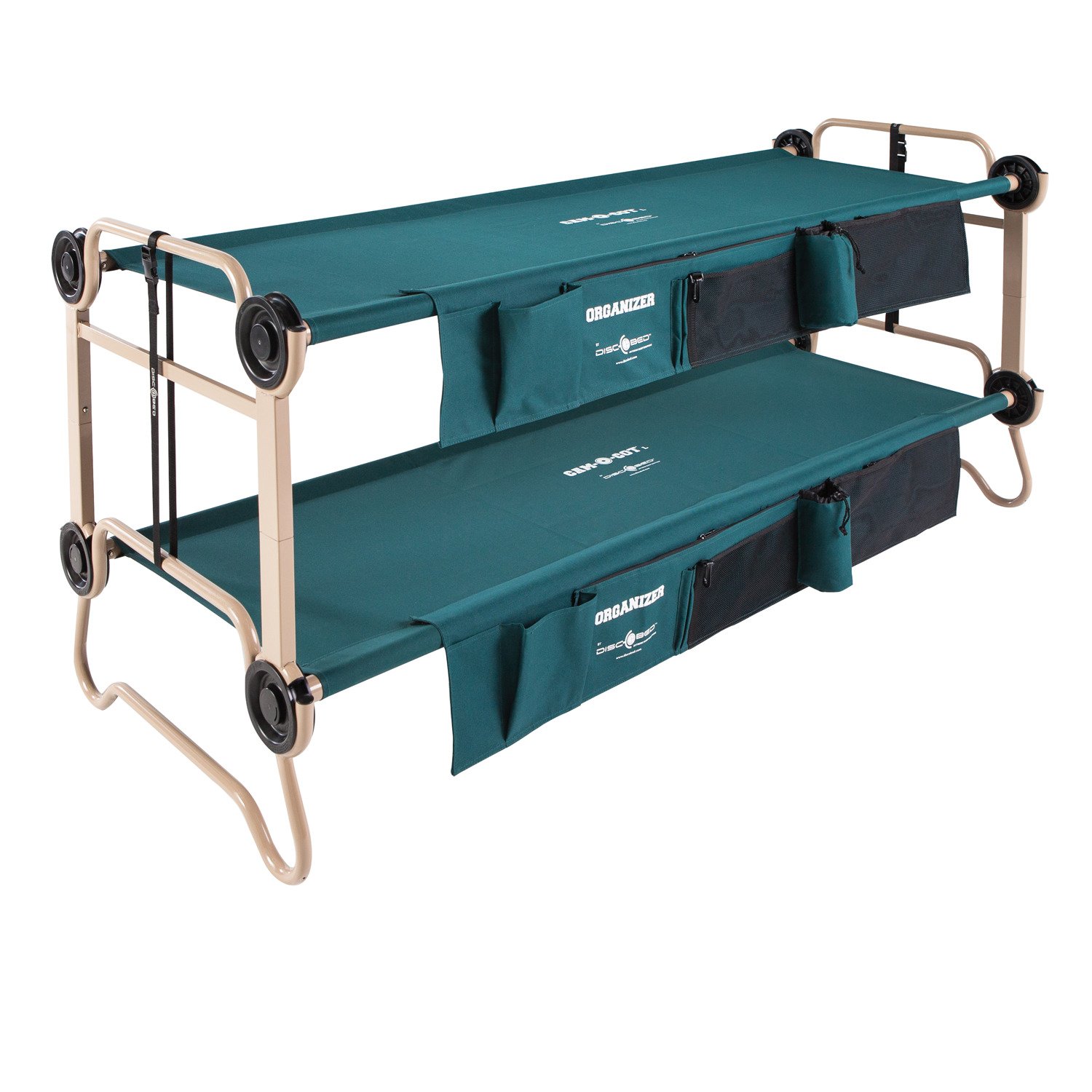 Disc-O-Bed™ Cam-O-Bunk Large Bunk Bed Cot with Organizers                                                                     