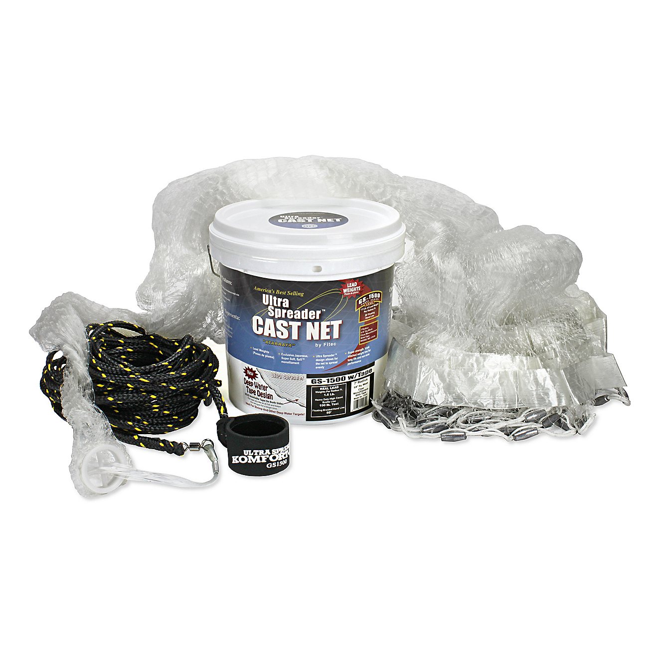 Fitec Super Spreader GS1500 7' Mesh Cast Net with Tape                                                                           - view number 1