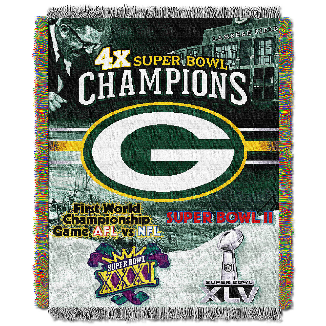The Northwest Company Green Bay Packers Commemorative Tapestry Throw                                                             - view number 1