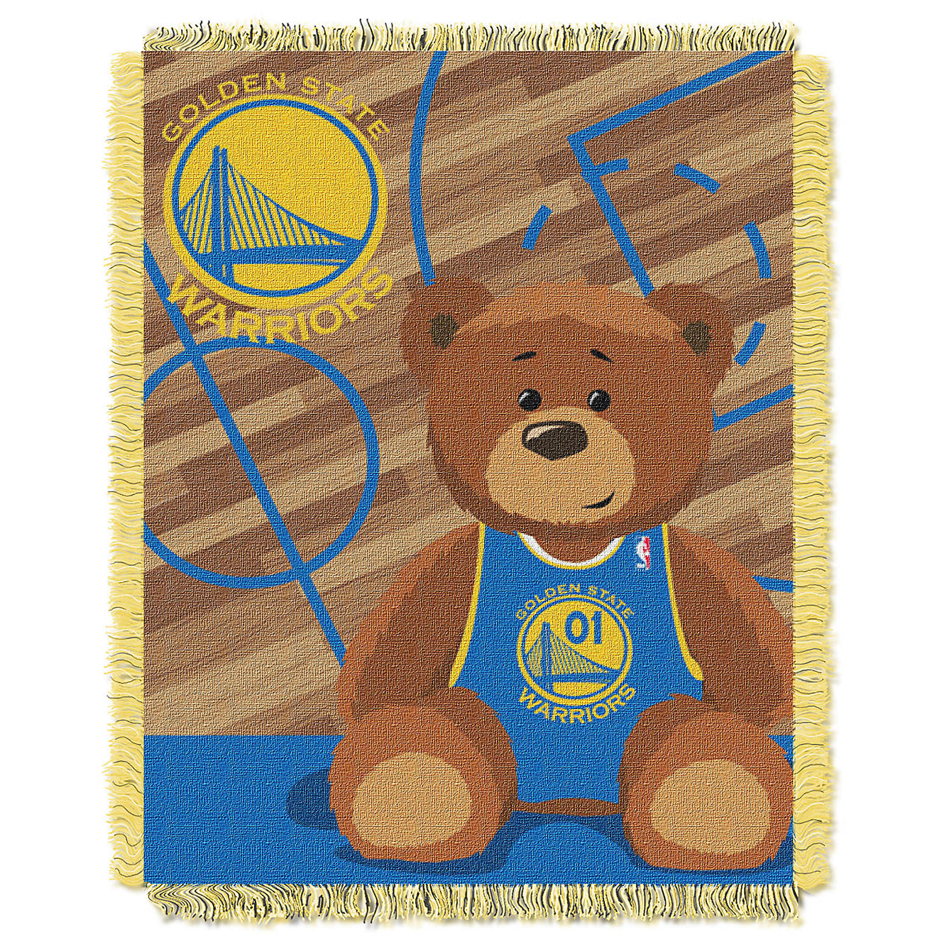The Northwest Company Golden State Warriors Half Court Woven Jacquard Throw                                                      - view number 1