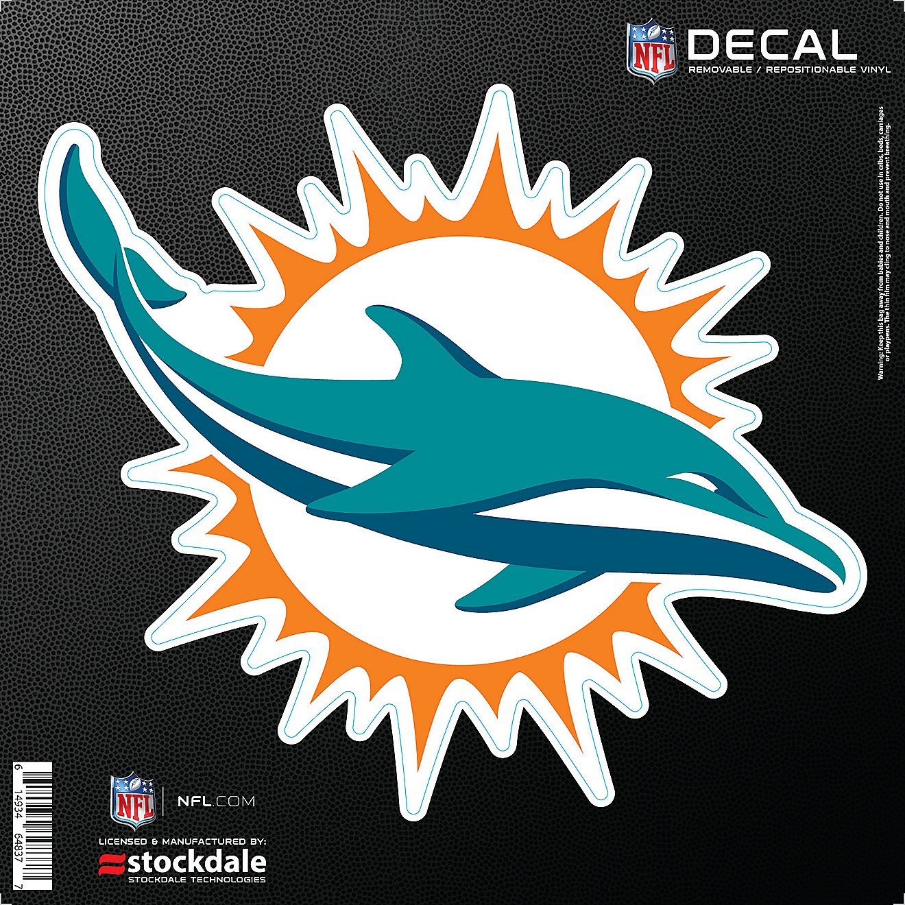 Stockdale Miami Dolphins 6" x 6" Decal                                                                                           - view number 1