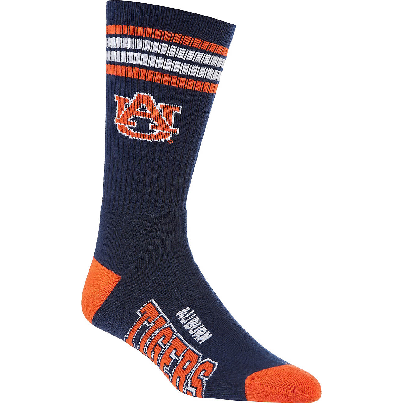 For Bare Feet Adults' Auburn University 4-Stripe Deuce Socks                                                                     - view number 1
