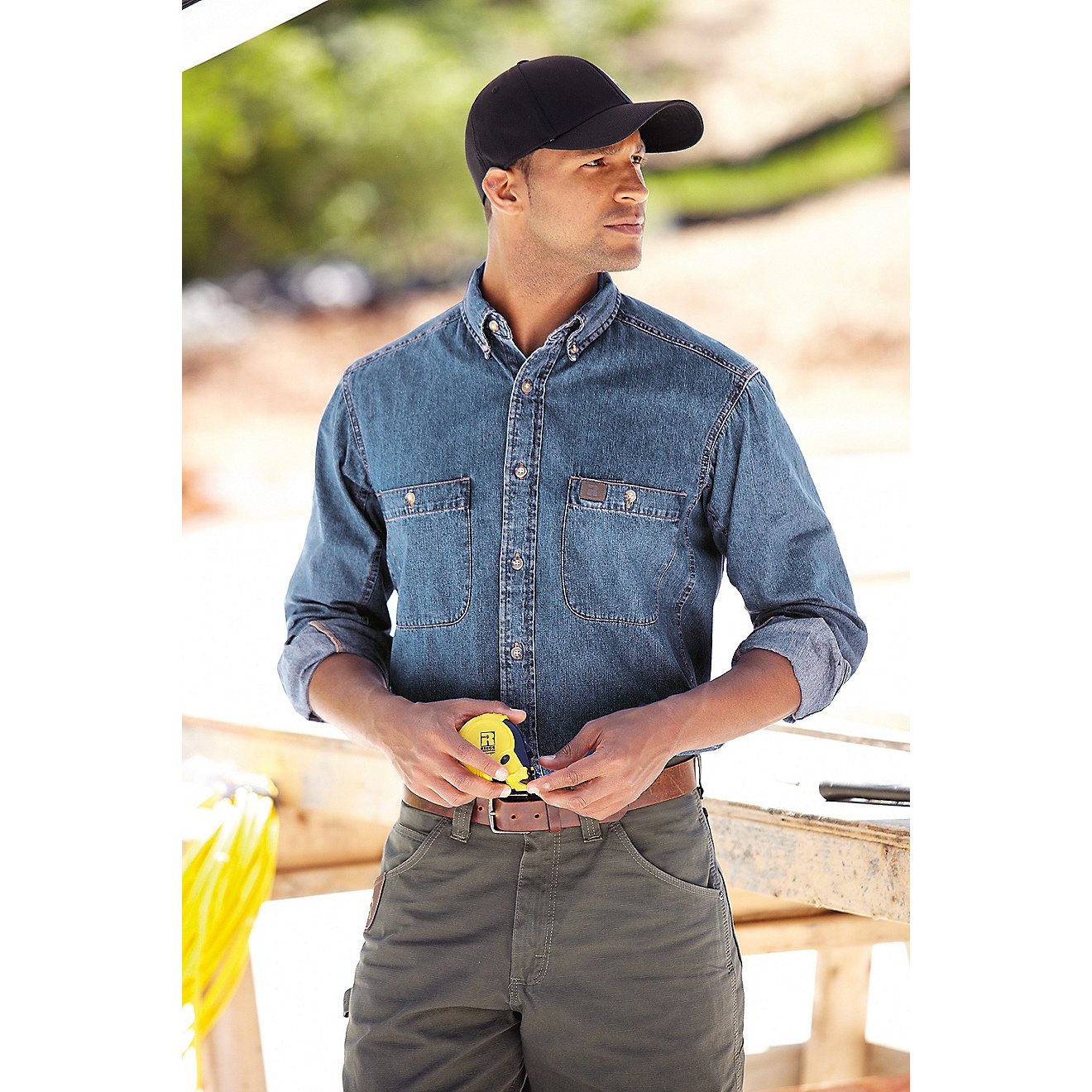 Wrangler Men's Riggs Workwear Denim Button Down Work Shirt                                                                       - view number 4