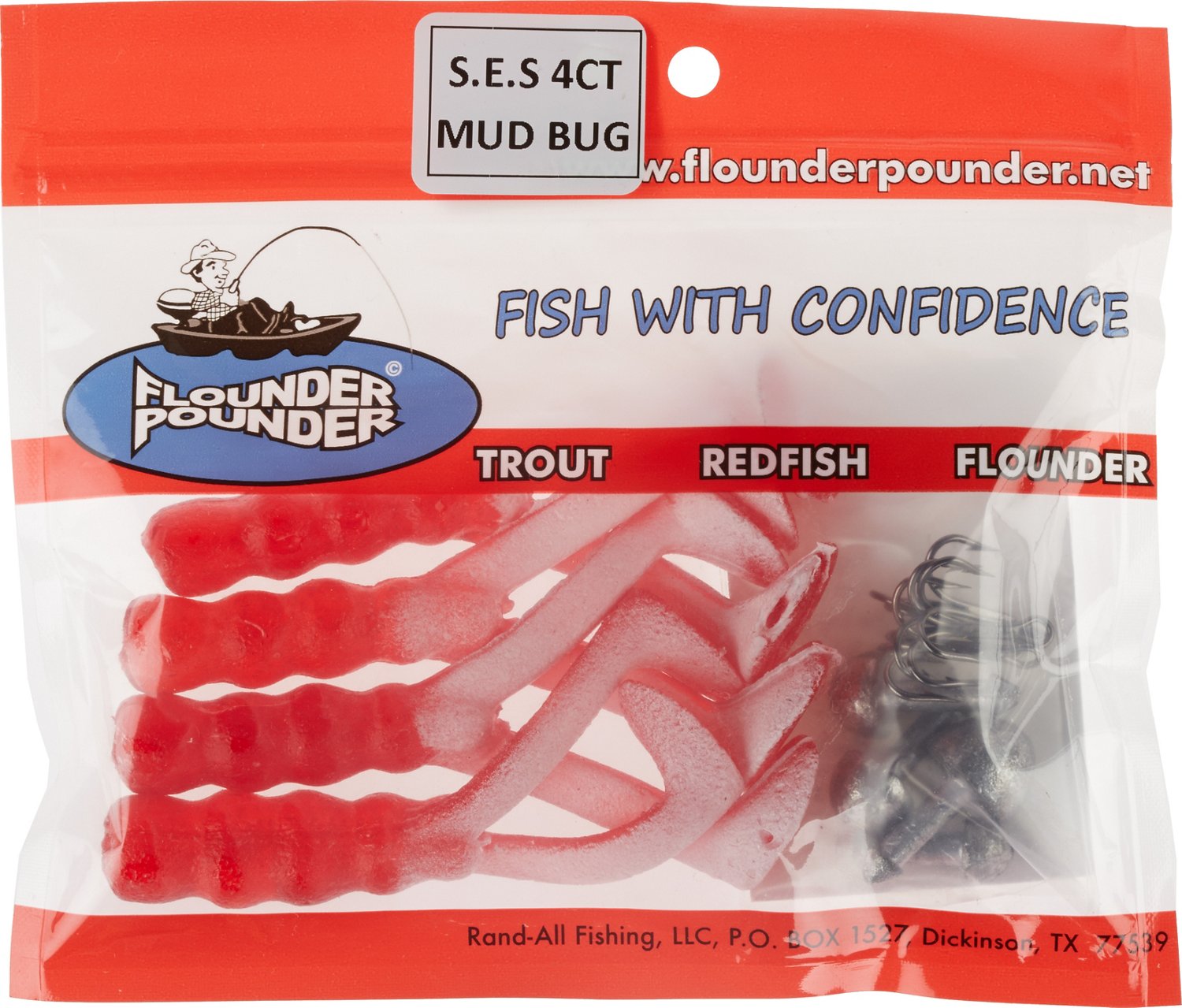 Flounder Pounder S.E.S. 3.5" Mud Bug Baits 4Pack Academy