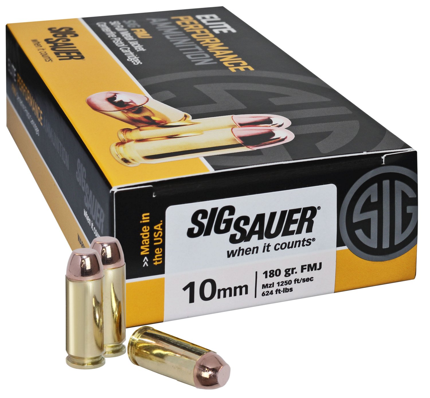 SIG SAUER Elite Ball 10mm 180-Grain Centerfire Pistol Ammunition | Academy