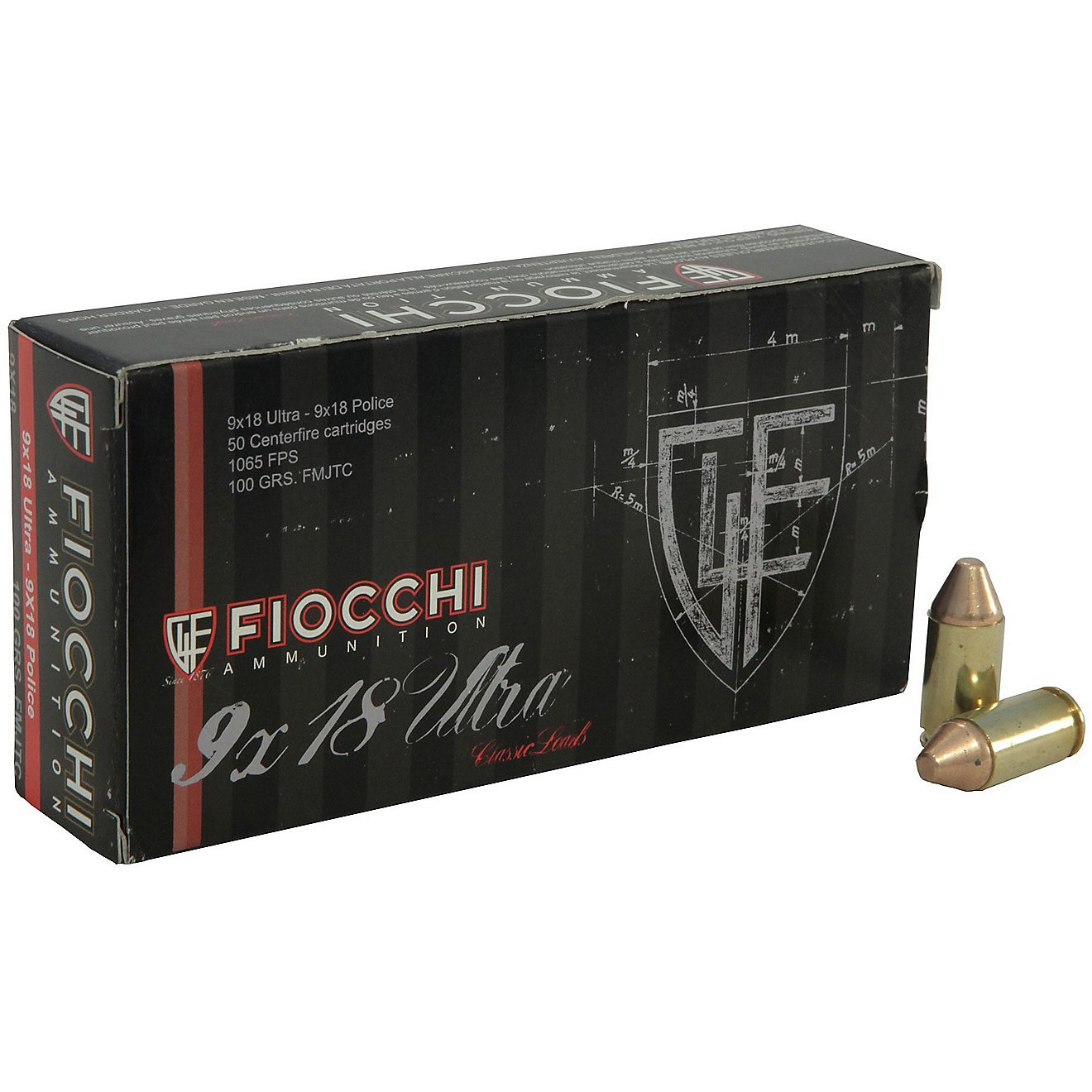 Fiocchi Specialty 9mm x 18mm Ultra Police 100-Grain Full Metal Jacket Centerfire Handgun Ammunition                              - view number 1