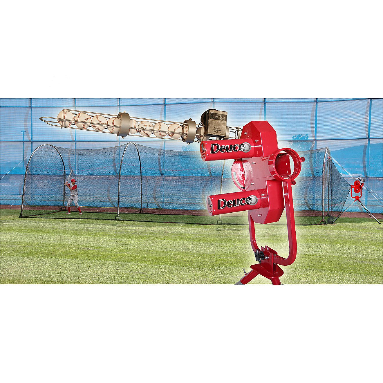 Heater Sports Deuce Pitching Machine and Xtender Batting Cage Combo                                                              - view number 1