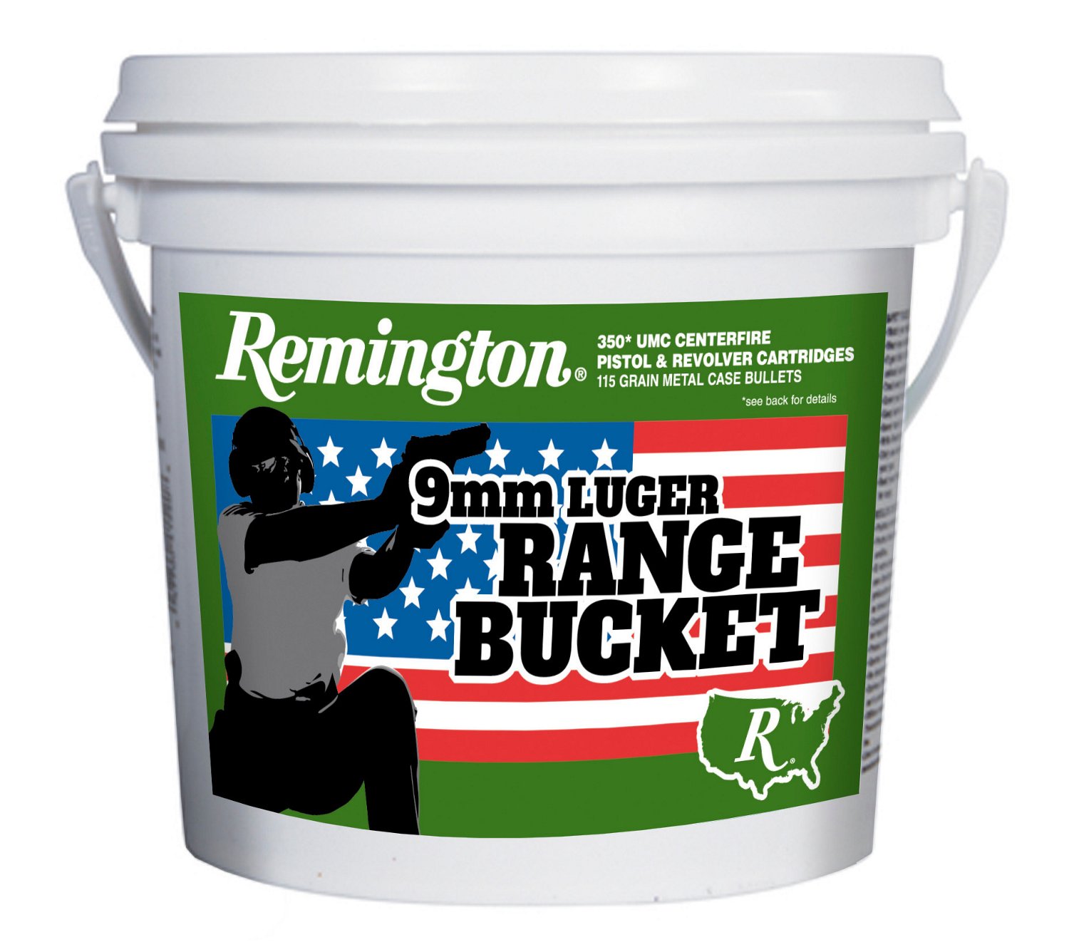 Remington UMC 9mm Brass 115Grain Pistol Target Ammunition Bucket Academy