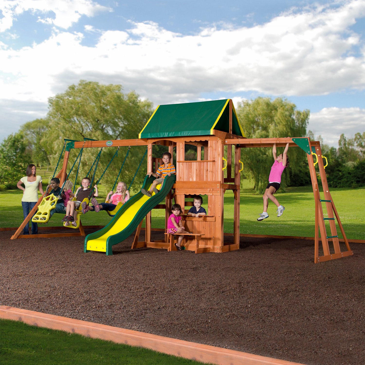 Backyard Discovery™ Prairie Ridge Wooden Swing Set 