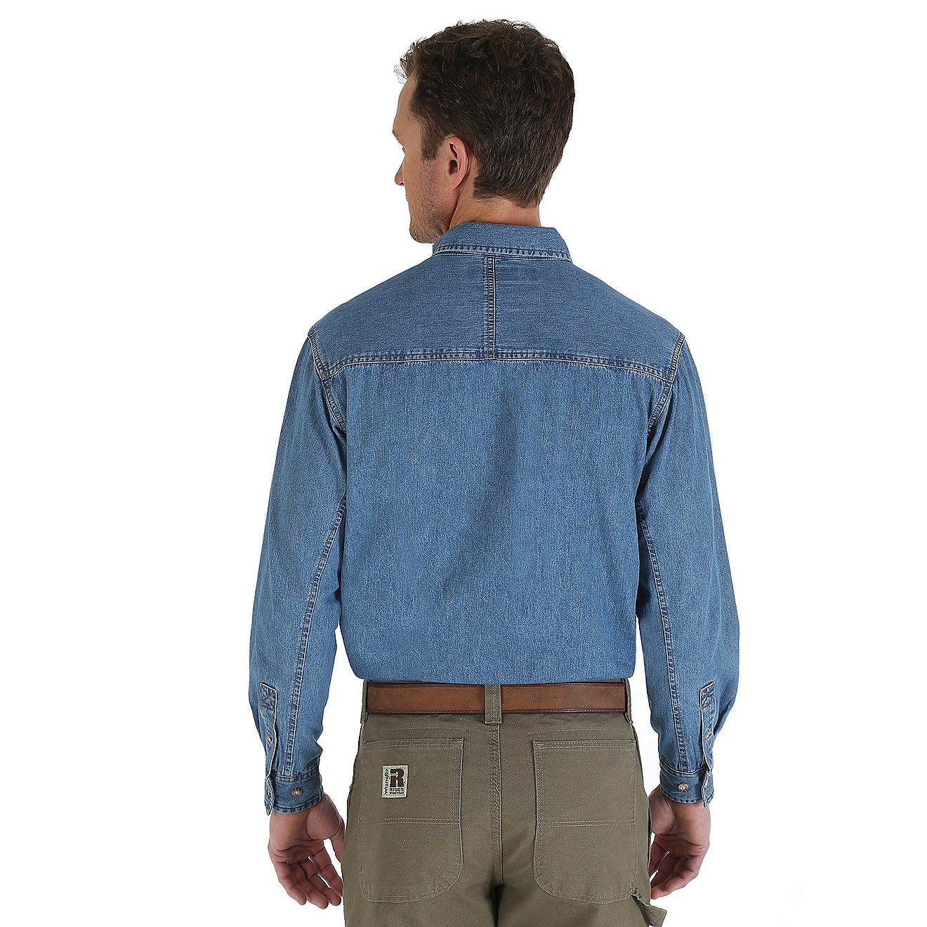 Wrangler Men's Riggs Workwear Denim Button Down Work Shirt                                                                       - view number 2