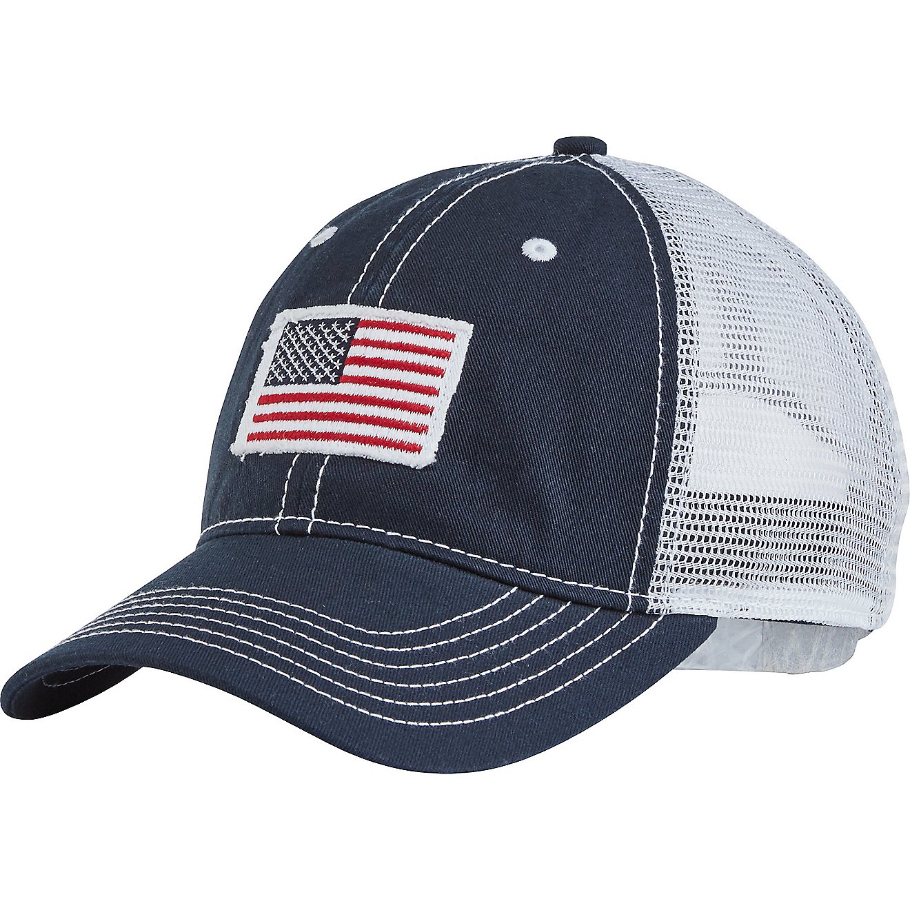 Academy Sports + Outdoors Men's American Flag Trucker Hat                                                                        - view number 2