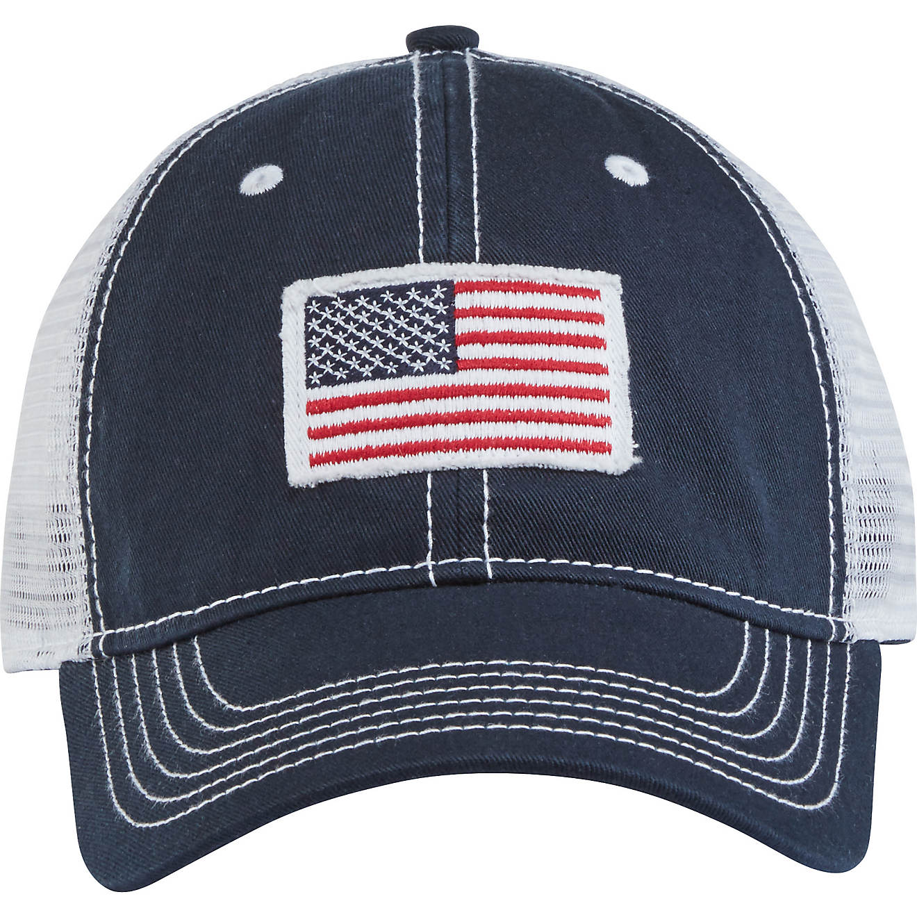 Academy Sports + Outdoors Men's American Flag Trucker Hat                                                                        - view number 1