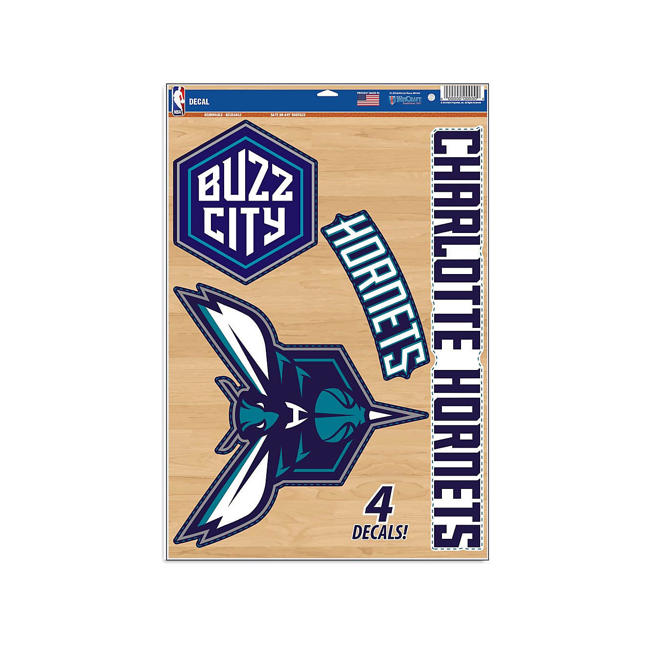 WinCraft Charlotte Hornets Multiuse Decals 4-Pack                                                                                - view number 1
