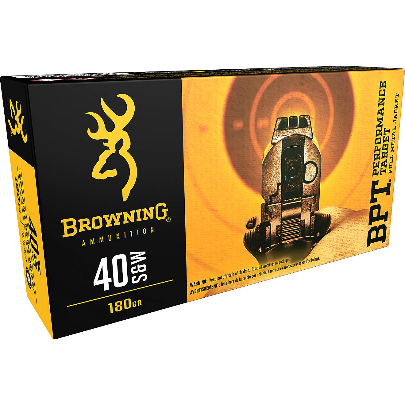 Browning Performance Target .40 S&W 180-Grain Centerfire Pistol Ammunition                                                       - view number 1