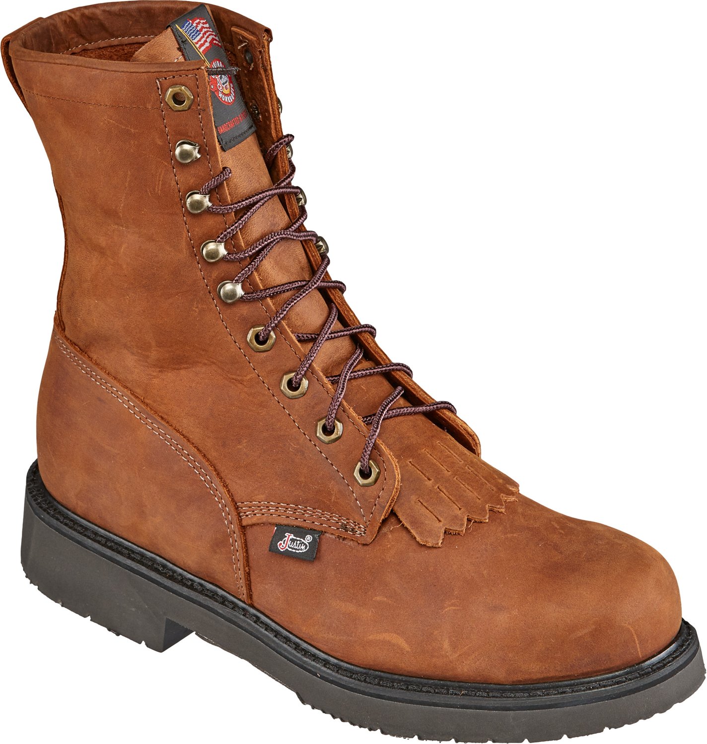 Justin Men's Aged Bark EH Steel Toe Lace Up Work Boots Academy