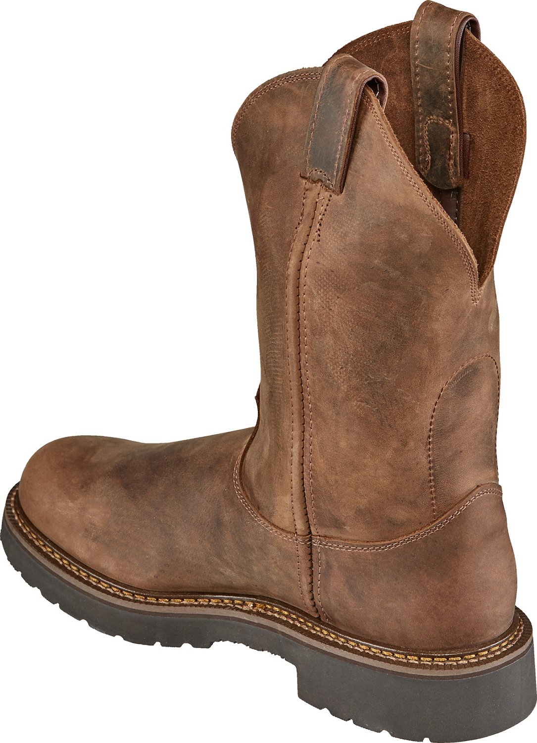 justin men's rugged cowhide waterproof wellington work boots