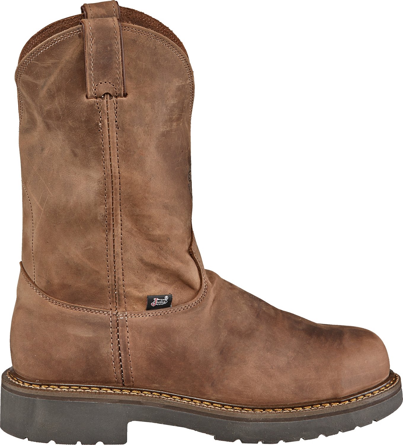 justin men's rugged cowhide waterproof wellington work boots