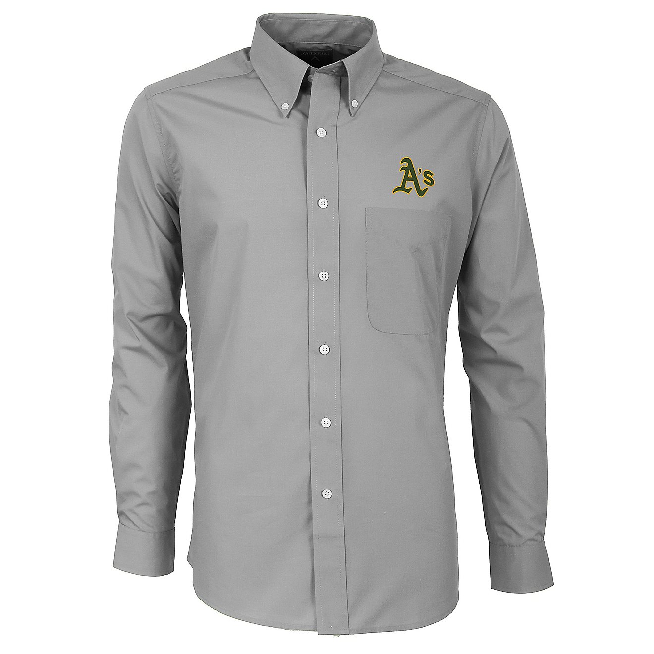 Antigua Men's Oakland Athletics Dynasty Long Sleeve Button Down Shirt                                                            - view number 1