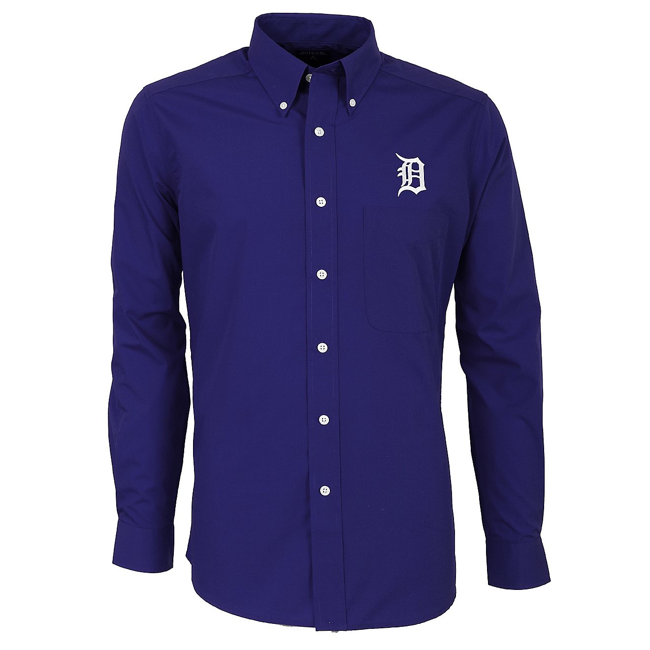 Antigua Men's Detroit Tigers Dynasty Long Sleeve Button Down Shirt                                                               - view number 1