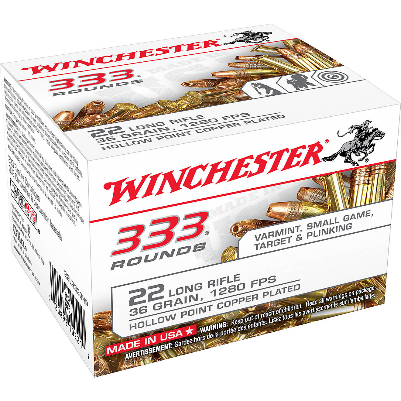 Winchester 333 .22 Long Rifle 36-Grain Ammunition - 333 Rounds                                                                   - view number 1