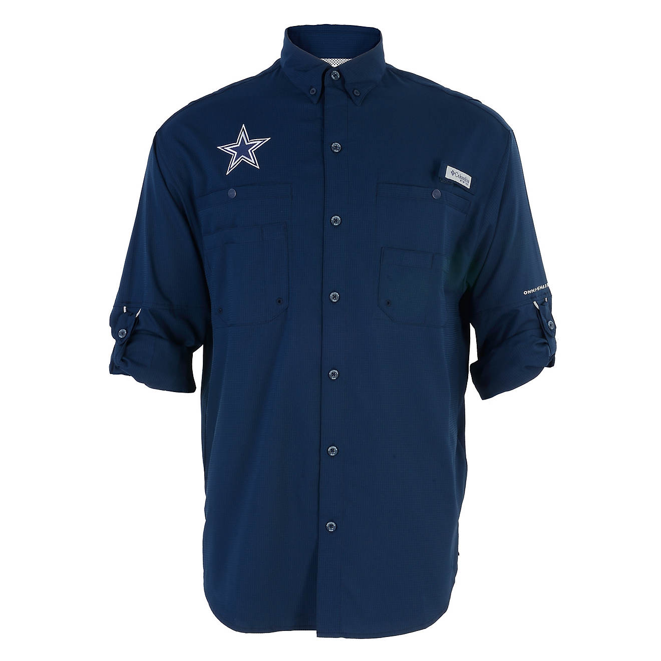 Columbia Sportswear™ Men's Dallas Cowboys Tamiami II Long Sleeve Fishing Shirt                                                 - view number 1