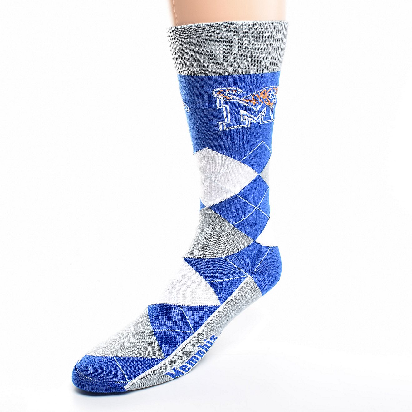 For Bare Feet Unisex University of Memphis Team Pride Flag Top Dress Socks                                                       - view number 1