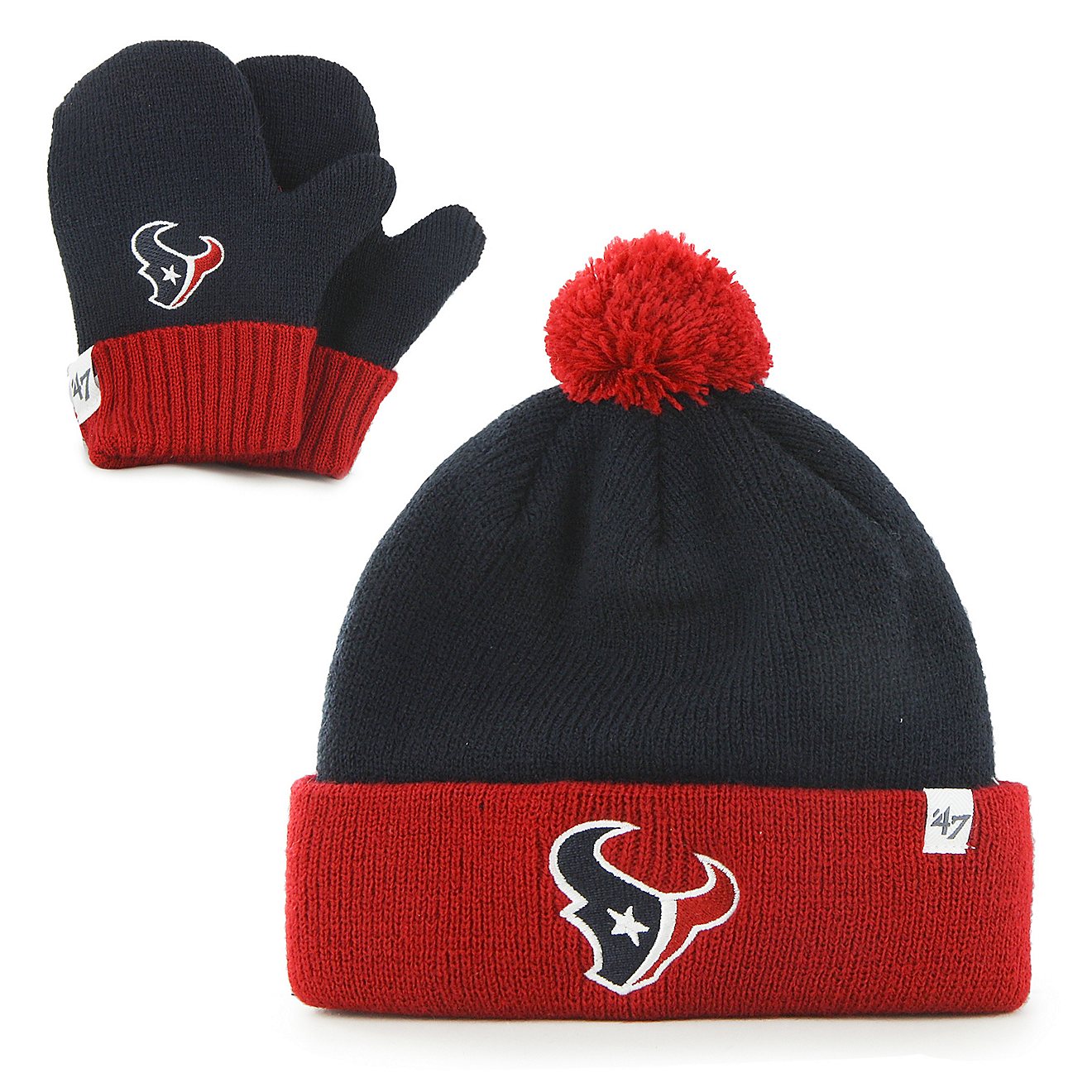 '47 Houston Texans Toddlers' Bam Bam Knit Hat and Mittens Set                                                                    - view number 1