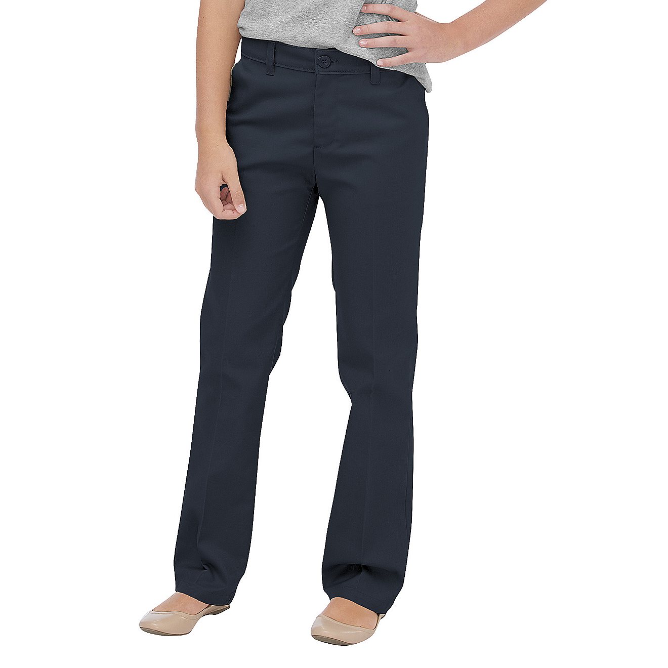 Dickies Girls' Flat Front Uniform Pant                                                                                           - view number 1