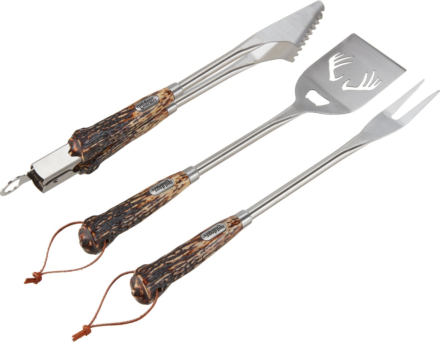 Outdoor Gourmet Antler 3Piece Barbecue Tool Set Academy