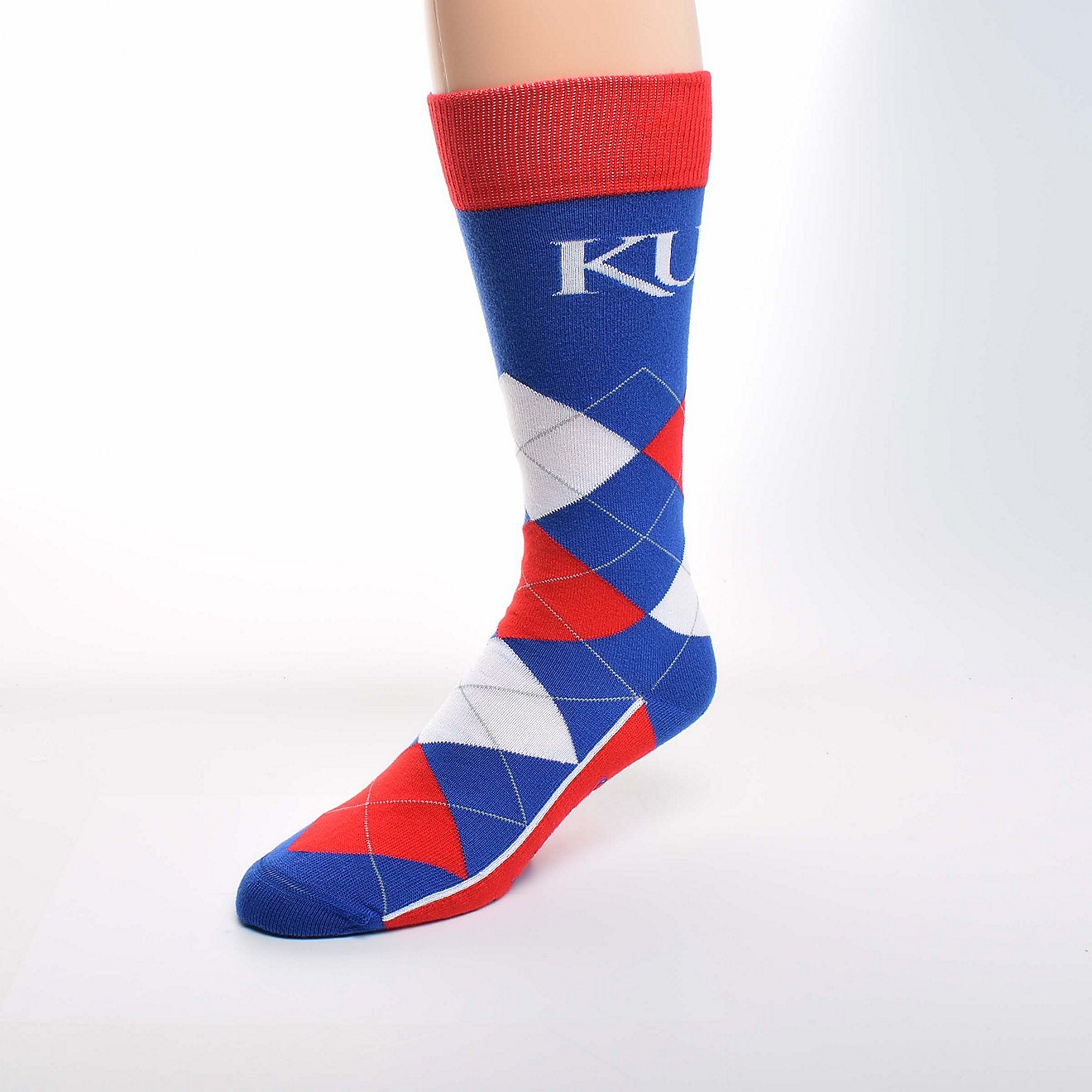 For Bare Feet Unisex University of Kansas Team Pride Flag Top Dress Socks                                                        - view number 1