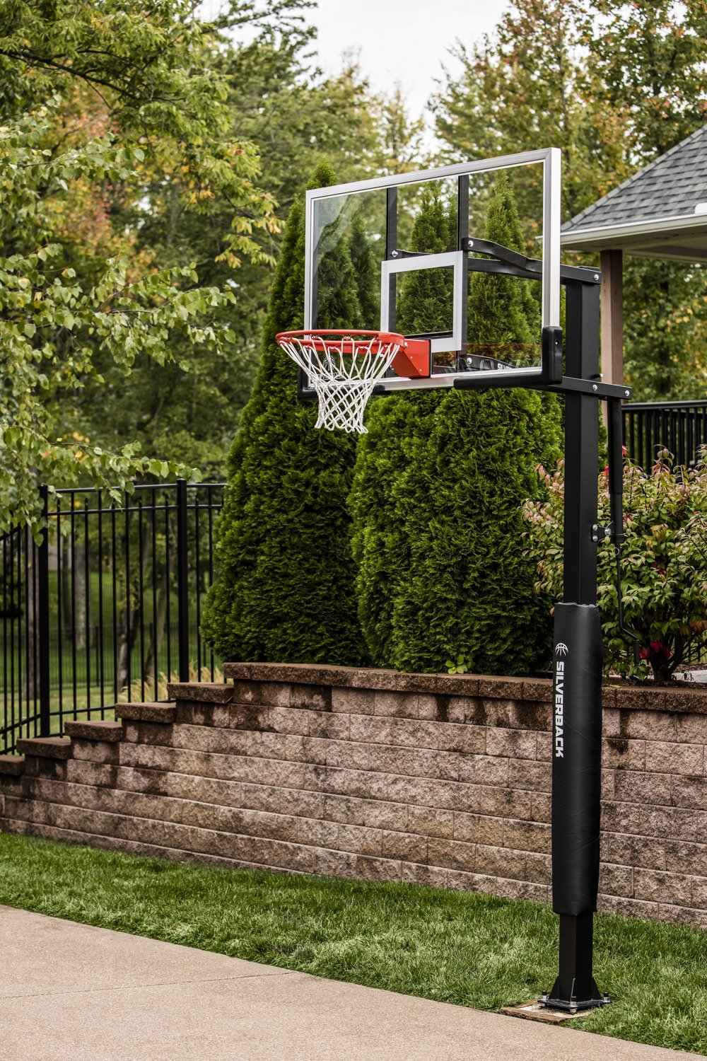 Silverback 54 in Inground TemperedGlass Basketball Hoop Academy