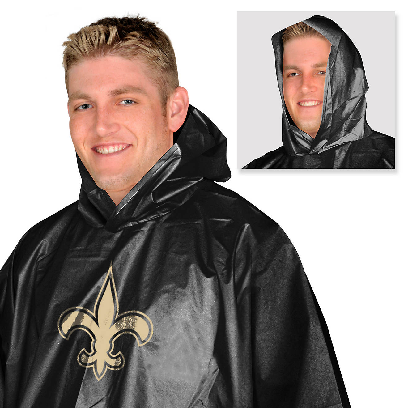 Mad Dasher Men's New Orleans Saints Rain Poncho                                                                                  - view number 1