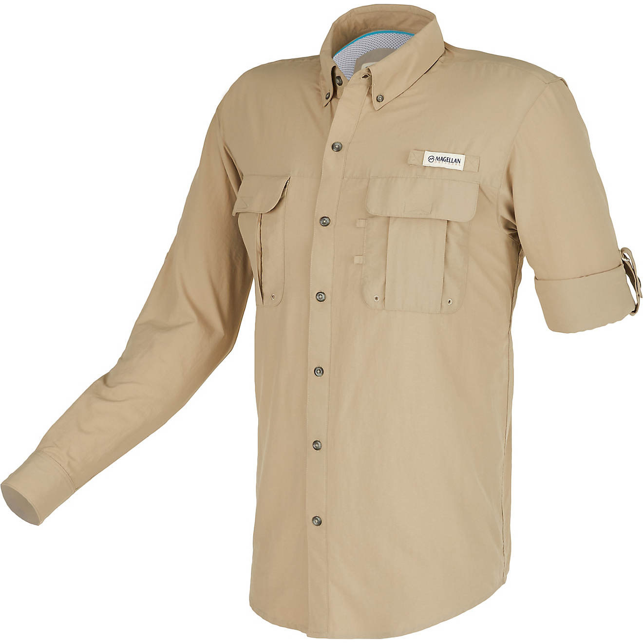 Magellan Outdoors Men's Laguna Madre Solid Long Sleeve Fishing Shirt                                                             - view number 1