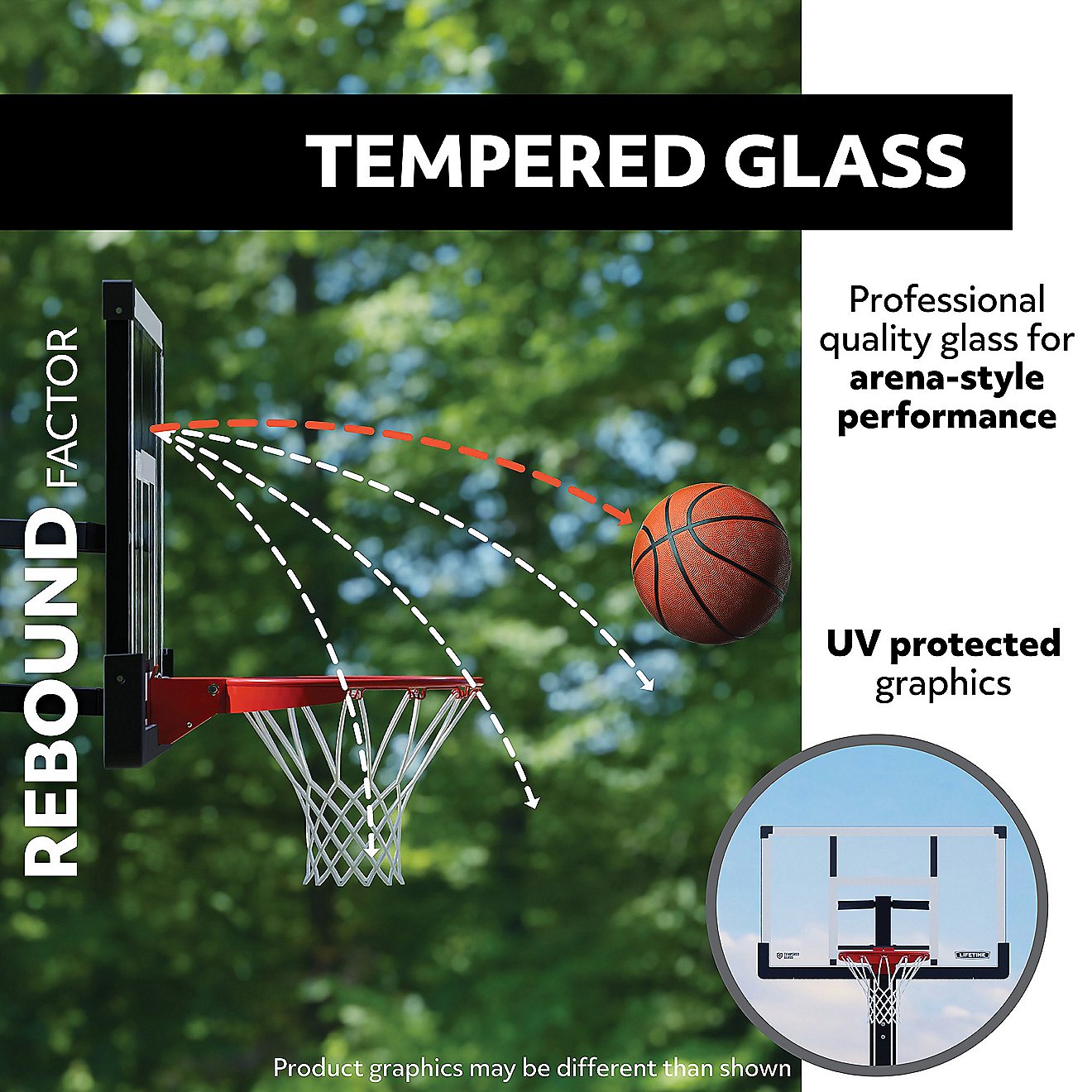 Lifetime 54 in Inground Tempered-Glass Basketball Hoop                                                                           - view number 2